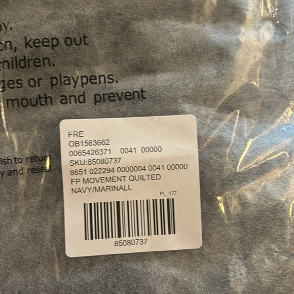 Free People Quilted Carryall Color Navy Baby - Picture 4 of 6